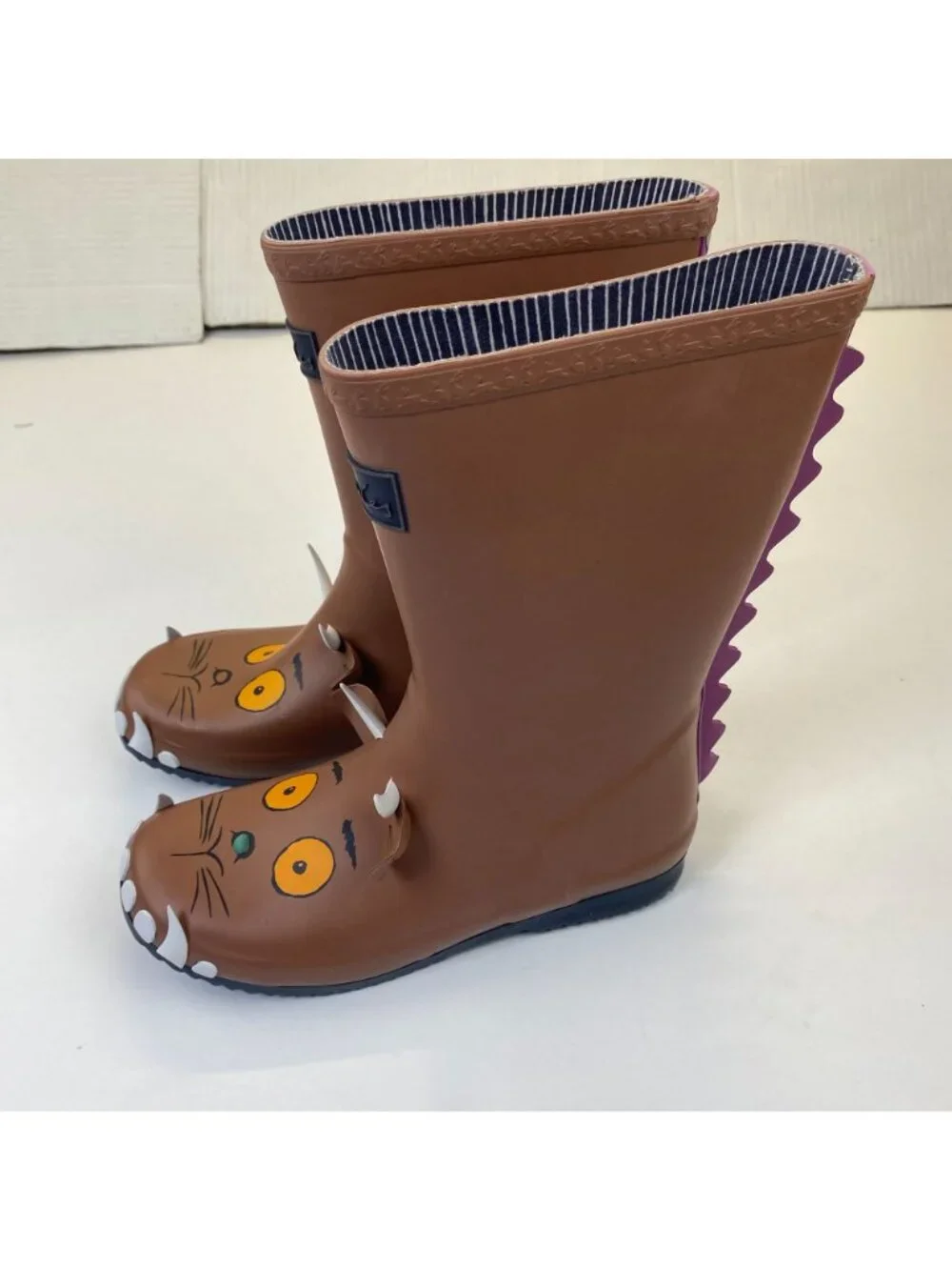 Joules Red Ladybug Rain Boots Big Kids Size 4 Brown Black Pull On Wellie Boots